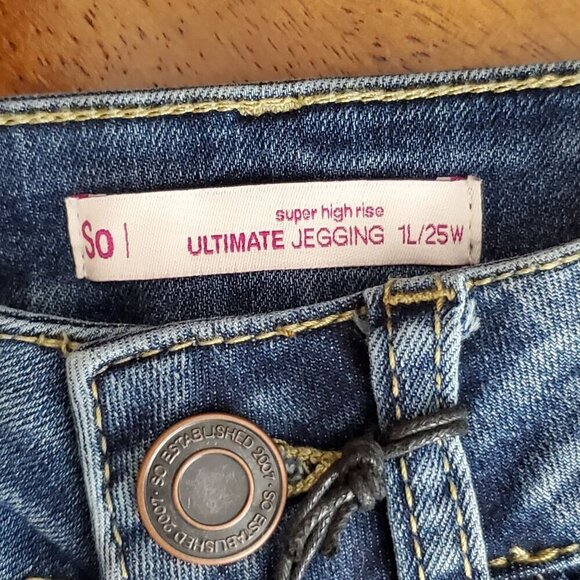 So Super High Rise Ultimate Jegging 1L/25W Skinny Fit Distressed Stretch 25x31 - Picture 8 of 13